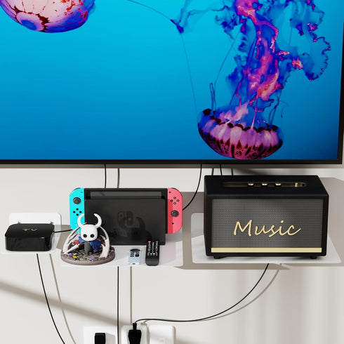 5.5" 4.7") Floating Metal Wall Mount Shelf,Shelf for Projector,TV Cable Box,Router,Speaker,Sound