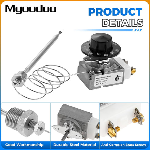 Mgoodoo RX-2-24 Thermostat for Fryer, 3/8" Mpt Stuff Box, Compatible with Atosa, Robertshaw, Adcraft Deep Fryer