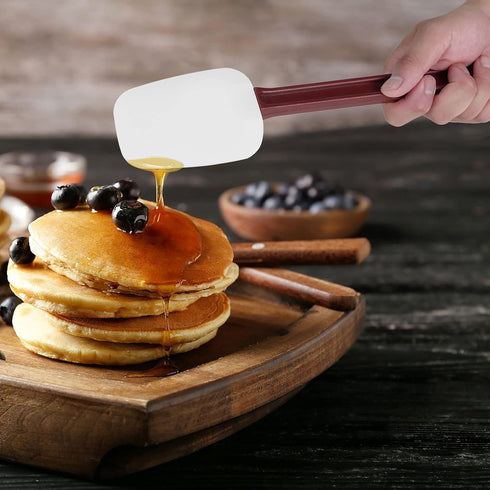 High Heat Resistant Silicone Scraper Spoon, Commercial Spatula Set of 2 for Cooking (9.5'')