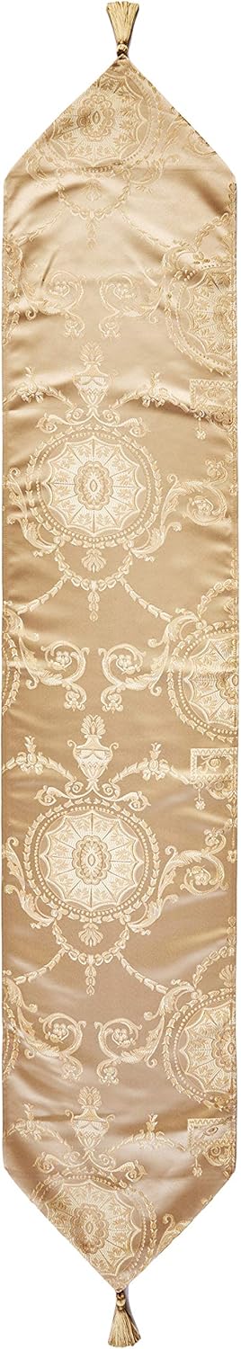 13" 70" Violet Linen Prestige Damask X Gold Table Runner