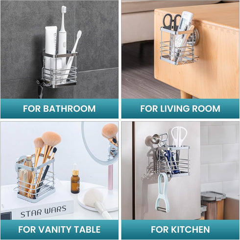 TAILI Patented Suction Cup Toothbrush Holder, Stainless Steel Anti-Puddling Shower Toothbrush Holder, No Drilling