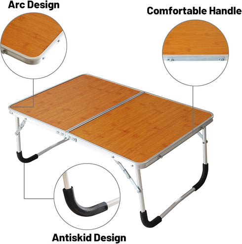 Jucaifu Foldable Laptop Table, Bed Desk, Breakfast Serving Bed Tray, Portable Mini Picnic Table & Ultra Lightweight