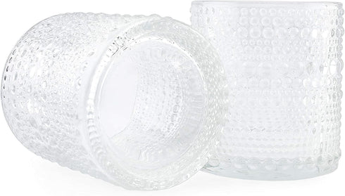 Darware 4 Pack Little Hobnail Drinking Glasses (6oz, Clear) - Old-Fashioned Beverage Glasses for Tabletop and Bar Use