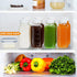 16 Oz 6 Pack Sovietiep Square Glass Milk Bottles with A Silicone Cap, Glass Bottles for Juicing with Airtight Lids