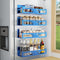 Magnetic Spice Rack for Refrigerator, 4 Pack Metal Magnetic Shelf Organizer for