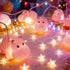 Cirkooh Cute Pink Hippo String Lights, 4.9Ft 1.5M 10LED Animal Fairy Lights Battery