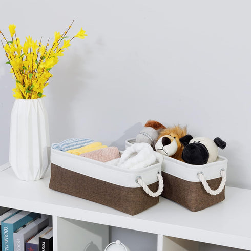 DULLEMELO Toilet Paper Storage Basket, Bathroom Basket for Toilet Paper, Cosmetics, Towels with Rope Handles