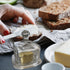 2 Pack ZOOFOX Glass Butter Dish, Small Glass Butter Keeper with Lid and Easy Grip Handle, Clear Butter Serving Storage