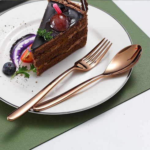 Silverware Set 20 Pieces, Stainless Steel Copper Flatware Set, Titanium Plating Rose Gold Cutlery for Service Set