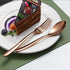 Silverware Set 20 Pieces, Stainless Steel Copper Flatware Set, Titanium Plating Rose Gold Cutlery for Service Set