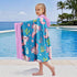 35" 60" 3-10 Swimming Axolotl Hooded Beach Towel for Boy, x Ocean Design Kids Poncho Bath Towel for Toddler, Blue