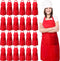 JaGely 24 Pack Adjustable Bib Apron with 2 Pockets Black Aprons Bulk