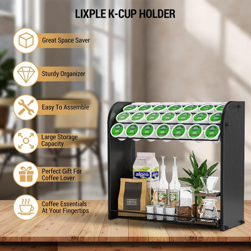 K Cup Coffee Pod Holder, Coffee Pod Organizer for Coffee Bar Accessories, Easy Assembly KCup Coffee Station for