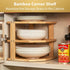 Countertop Umilife Plate Organizer for Cabinet, Bamboo Corner Shelf, Dish & Bread Organizer, Spice Rack, Kitchen