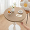 Round Fitted PU Tablecloth with High Elastic Edge 24 Inch Dia Waterproof