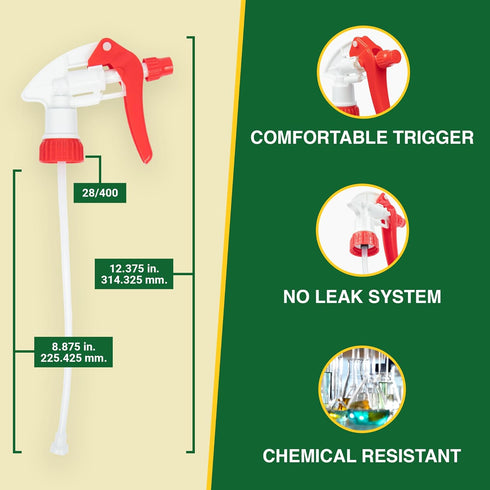 32oz Nozzle 2 Pack Heavy Duty Plastic Spray Bottles for Cleaning - Large Empty Industrial Bottles for Gardening