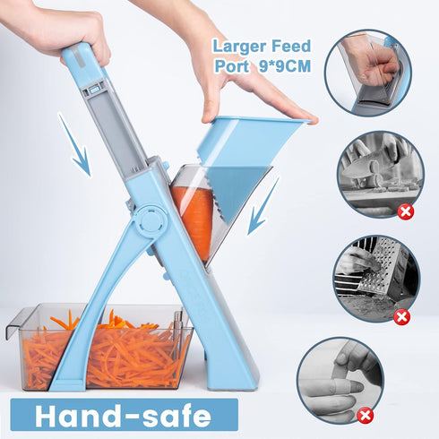 SUPMAKIN Upgrade Safe Mandoline Slicer Plus, Adjustable Vegetable Chopper Food Slicer, Kitchen Safe Chopping Artifact