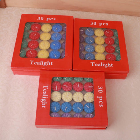 Tealight Candles, 30 Pieces Handmade Delicate Flower Mini Candle Discs for Weddings, Home Decoration & Relaxation