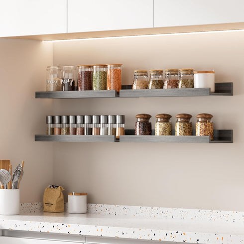Set 6, upsimples Floating Shelves for Wall, Wall Shelves for Decor Storage of Wall Mounted Wood Shelf for Bedroom