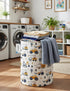 ONOEV Round Construction Truck Collapsible Laundry Hamper for Nursery,Cute Forest Vehicles Excavator Toy Storage Bin