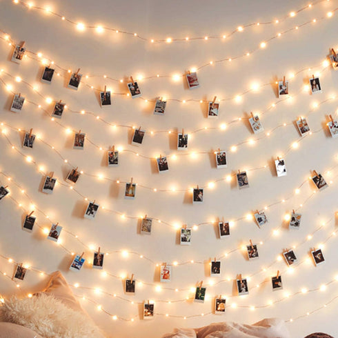 Photo Clip String Lights 17Ft - 50 LED Fairy Lights with 50 Clear Clips for Pictures, Party Decoration