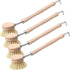 Maxdot 4 Pcs Kitchen Dish Brush with Beechwood Handle Natural Wooden Handle Scrub