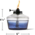 6.25" TIKI Adjustable Flame Penta Glass Votive Tabletop Torch Watercolor Blue Outdoor Lighting for Patio & Garden