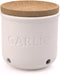 Okavango Garlic Keeper - White Ceramic Container with cork lid - Garlic Storage