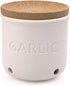 Okavango Garlic Keeper - White Ceramic Container with cork lid - Garlic Storage