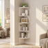5-Tier Corner Shelf Wall Mount, Screw-Mounted Floating Bookshelf with Enhanced Support, Space-Saving Zigzag Shelf