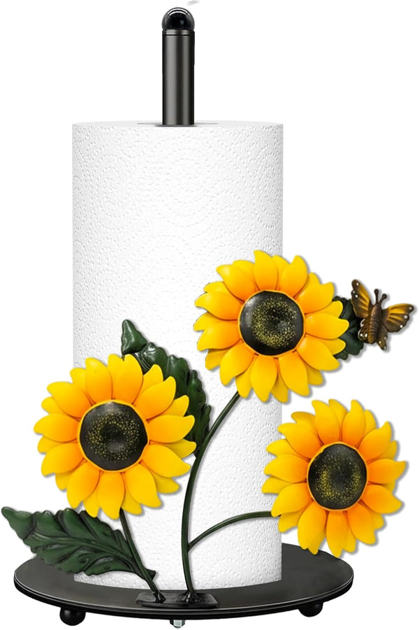 Sunflower Paper Towel Holder, Sunflower Decor for Countertop Cute Vintage Home Table,