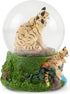 Elanze Designs Endangered Clouded Leopard 100MM Glitter Water Wind Up Musical Snow Globe, Plays Tune