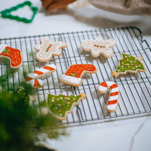 Christmas Cookie Cutters, 10 Pieces Large Metal Cutters - Gingerbread Man, Snowflake, Christmas Tree, and More
