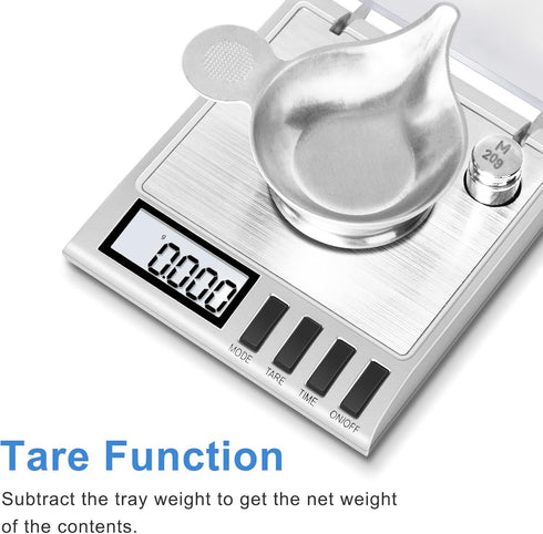 Fuzion Milligram Scale, 50g/0.001g Digital Scale with Calibration Weights for Jewelry, Powder Medicine, and Reloading