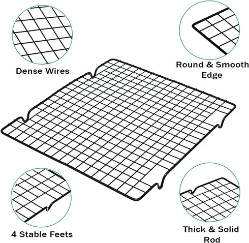 Baking Cooling Rack 2 Sets, Cookie Cooling Racks for Cooking, Baking, Roasting, Oven Safe Wire Rack
