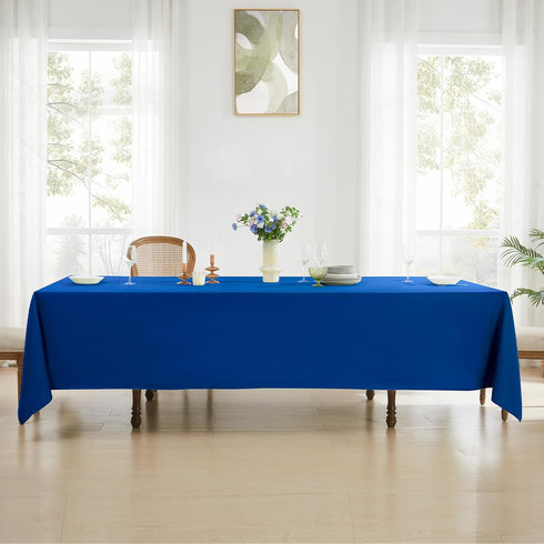 60x120 Inch 6 Pack 6ft 8ft Rectangle Tablecloths Royal Blue Tablecloth for Washable Decorative Linen Polyester Table
