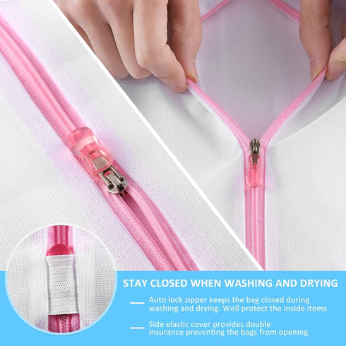 GOGOODA 7Pcs Mesh Laundry Bags for Delicates with Premium Zipper, Clothing Washing Bags for Travel and Laundry
