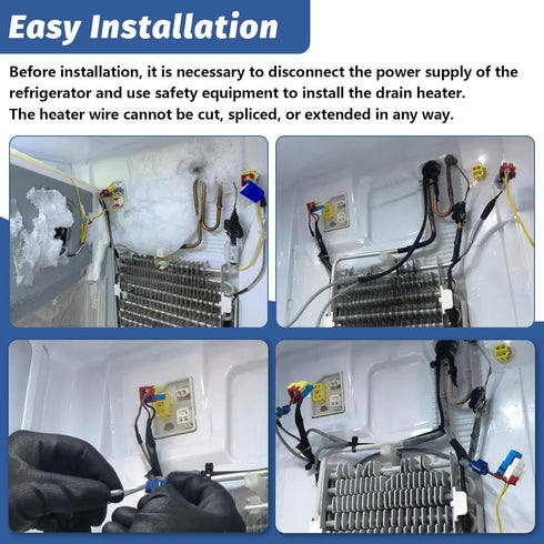 SH201 Wire Drain Heater Compatible with Supco and Samsung Refrigerators, 7/16 Inch 115V 15W Defrost Heater Kit
