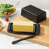 Countertop 2 Butter Dish with Lid, Large Butter Dish with Lid for Built-in Knife Slot Butter Keeper for Kitchen