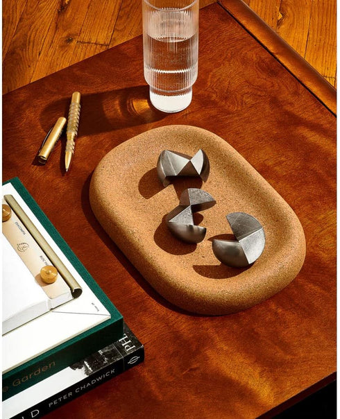 Craighill Little Cloud Tray - Decorative Catch-All Tray for Dresser, Nightstand & Entryway Table, Solid Cork
