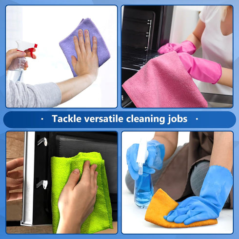 5 (10-Pack,12"X12") FGSAEOR Microfiber Cleaning Cloth, All Purpose Cleaning Rag - Ultra Absorbent Microfiber Towel