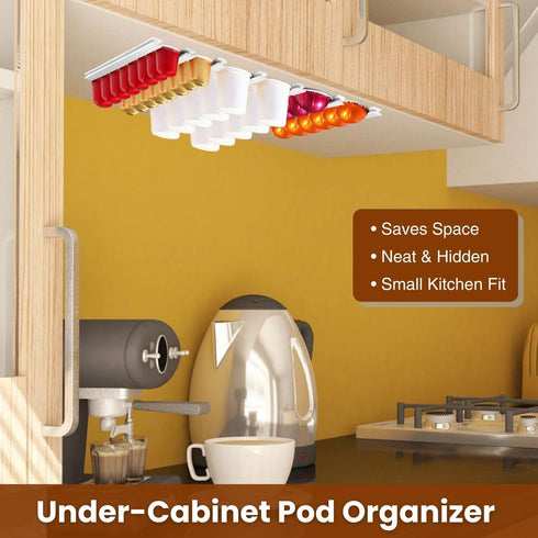 Coffee Pod Holder, K Cup Holders for Counter, 10 PCS Wall Mount Coffee Pods Storage Organizer with Adhesives