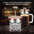 French Press Coffee Maker 34 Ounce Espresso Tea Coffee Maker with 4 Filters System, Stainless Steel Plunger and Heat Resistant Borosilicate Glass BPA-Free Brewed Tea Pot Coffee Plunger