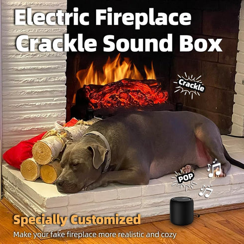 2 1 Fireplace Crackler Sound Box for Electric Fireplace with Remote Control, in Realistic Rechargeable Fire Crackling