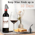 OWO Stainless Steel Wine Bottle Stopper, Reusable Wine Saver with Silicone Seal, Decorative Bottle Sealer (Metal Black,