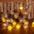 3D 8ft 20 JASHIKA Fall Harvest Turkey String Lights, Cute Decorative Lights Copper Wire LEDs Battery Powered