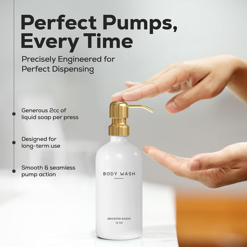 Set Luxury Shampoo and Conditioner Dispenser by Brighter Barns - Shower Soap Dispenser - Shampoo Conditioner Body Wash
