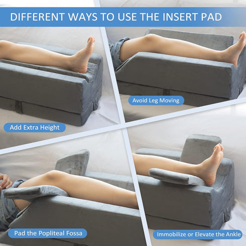 KingPavonini 4-Height Adjustable Leg Elevation Pillows for After Surgery, Memory Foam with 3 Handles and Insert Pad,