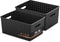 BINO Plastic Storage Baskets Small - Black, Multi-Use Rectangular Cabinet Organizer with Handles for Home Office Storage