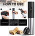 COKUNST Electric Wine Openers - Reusable Corkscrew Opener with Foil Cutter, Battery Operated Stainless Steel